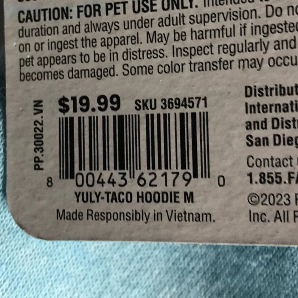 NWT Youly “licked it” dog hoodie M